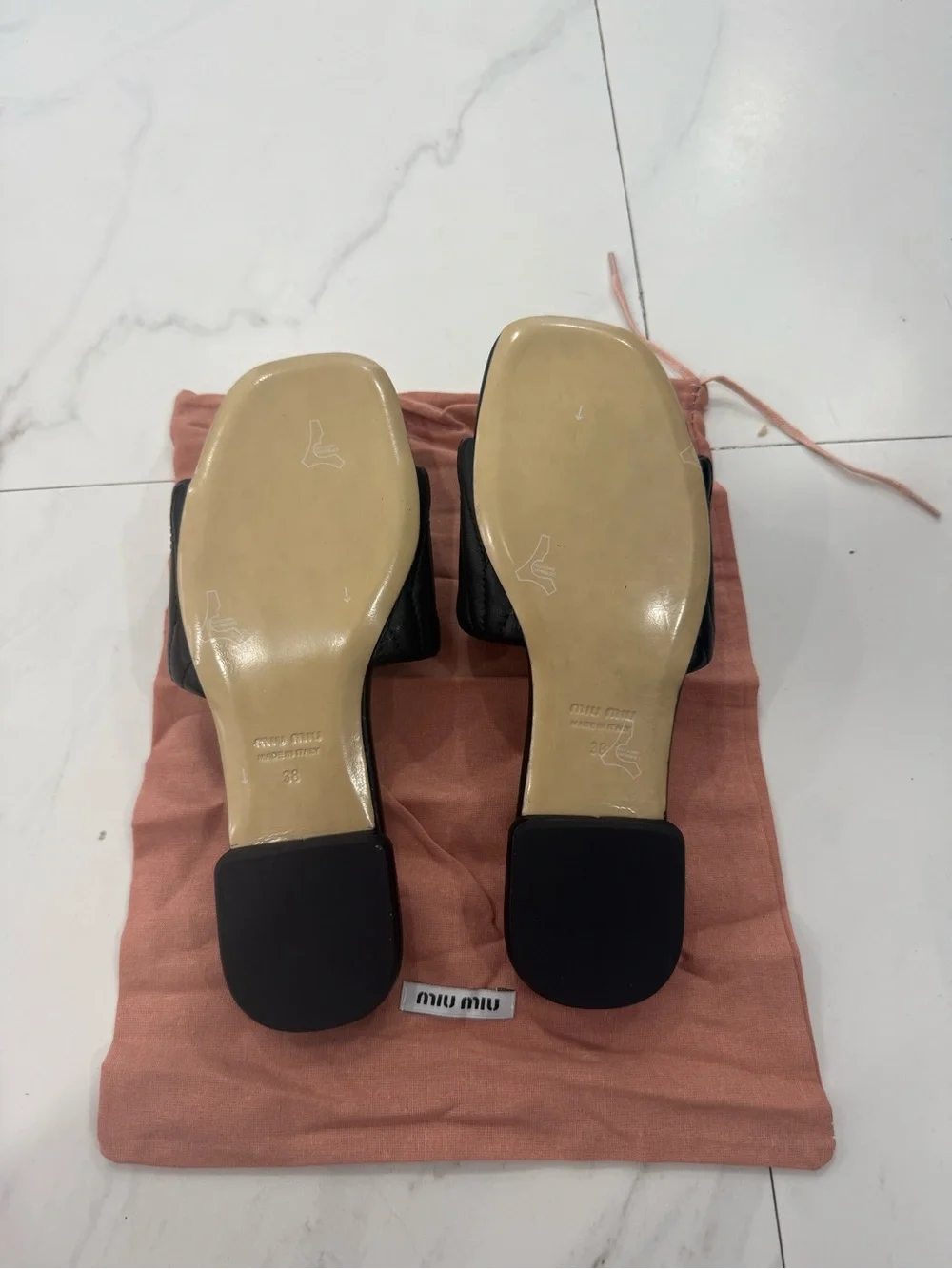 miu miu matelassé nappa leather slides Size 37, 38, 39